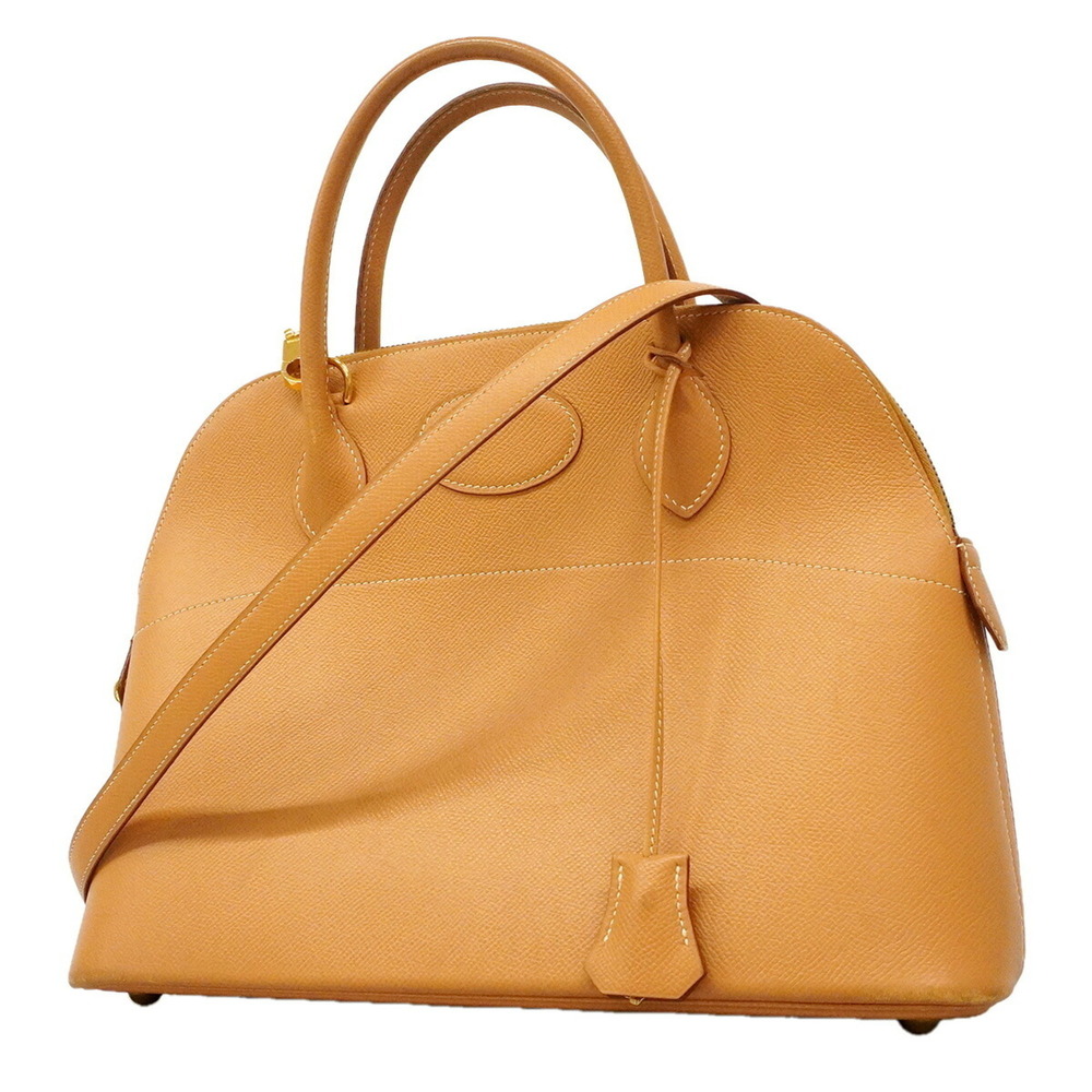 Hermes Bolide 31 handbag, Courchevel leather, Natural Sable, □A stamp, 2-way ...